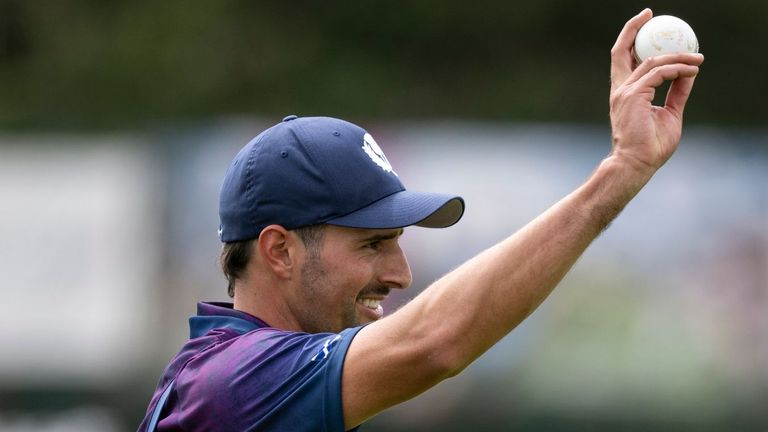 Charlie Cassell of Scotland smashes the record in his first ODI with a seven-for